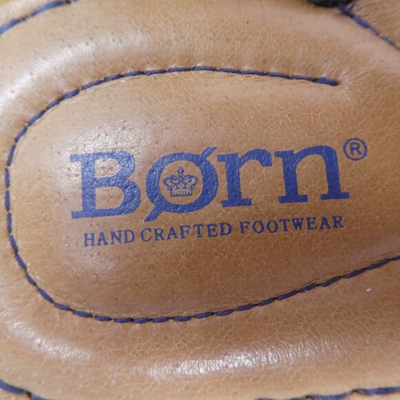 Born Inlet Blue Leather Open Toe Flat Sling Sandals Womens 7